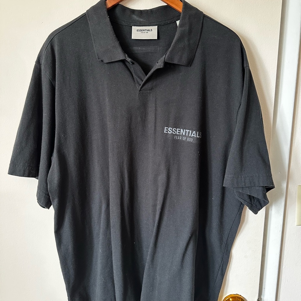 Essentials Black Polo Shirt for Men